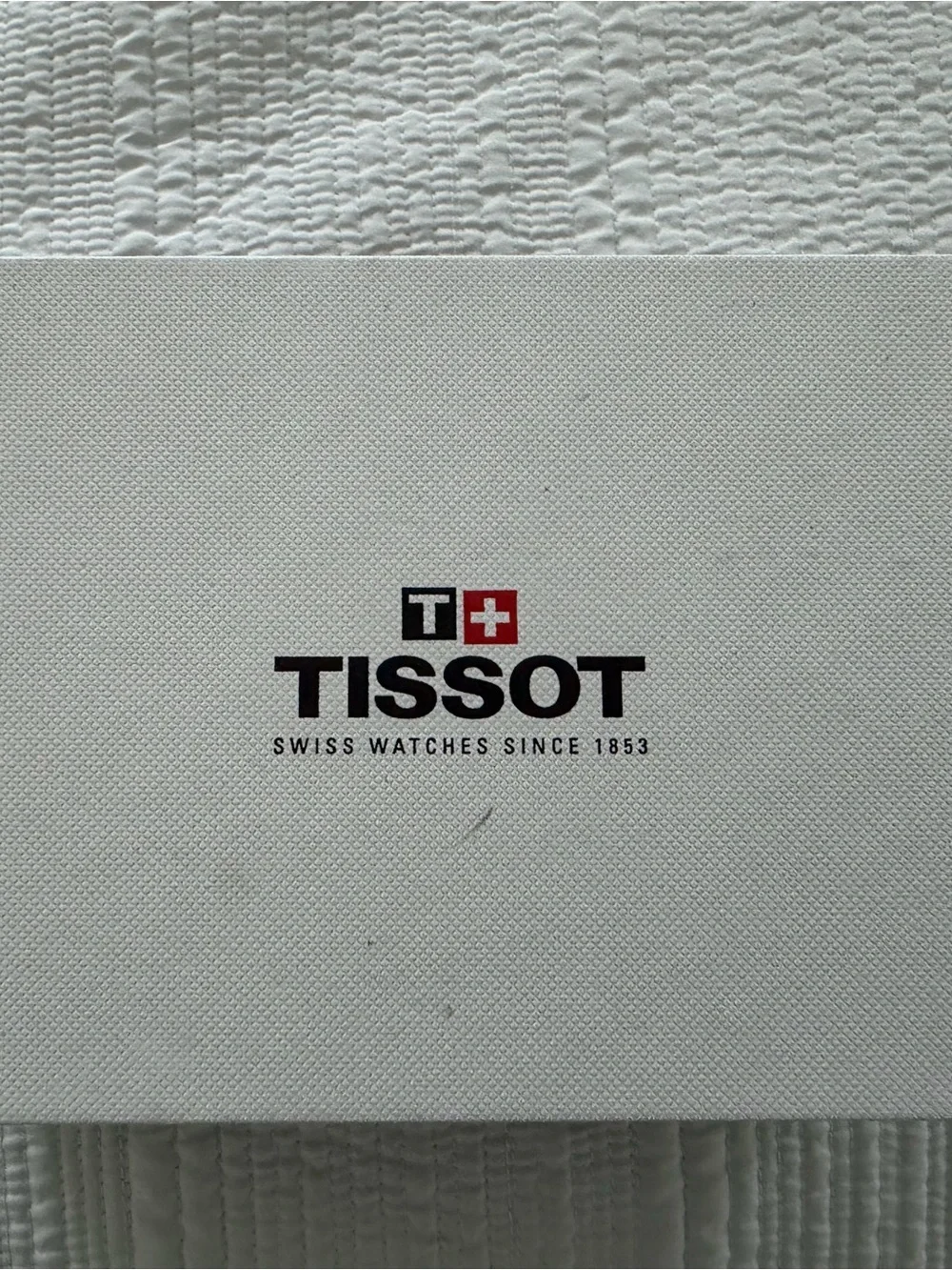Tissot White Watch Presentation Box with Black & Red Logo